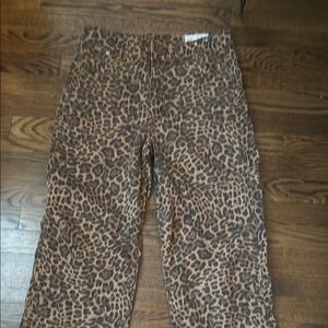 Gap Leopard print carpenter jeans. Size 6 barely worn